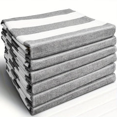 6pcs Striped Waffle Plaid Dish Cloths Cleaning Rags Face Towels