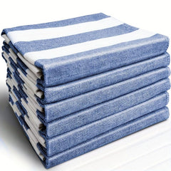 6pcs Striped Waffle Plaid Dish Cloths Cleaning Rags Face Towels
