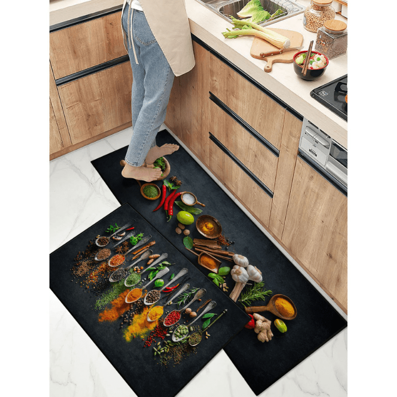 Farmhouse Kitchen Rugs Colorful and Non Slip Set for Spicy Art and Style