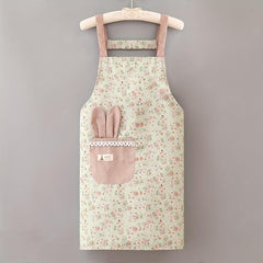 Women's Floral Pattern Plastic Apron - Catering & Work Clothes