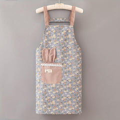 Women's Floral Pattern Plastic Apron - Catering & Work Clothes
