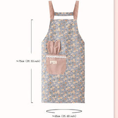 Women's Floral Pattern Plastic Apron - Catering & Work Clothes