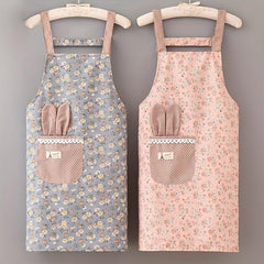 Women's Floral Pattern Plastic Apron - Catering & Work Clothes