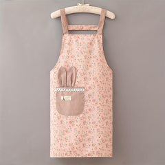 Women's Floral Pattern Plastic Apron - Catering & Work Clothes