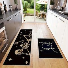 2pcs Halloween Skeleton Kitchen Mat - Anti Fatigue Non Slip Waterproof Mat