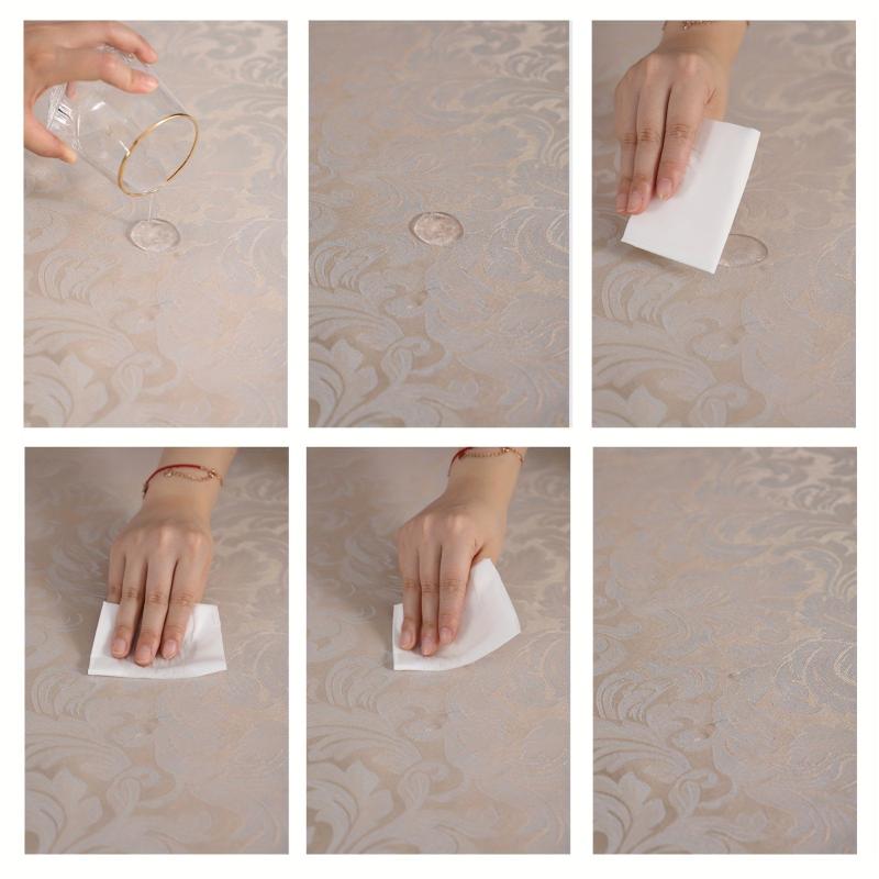 Golden Table Clothes Waterproof Washable Tablecloths Decorative Table Covers