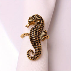 2pcs Ocean Metal Napkin Rings for Beach and Wedding Parties Table Decor