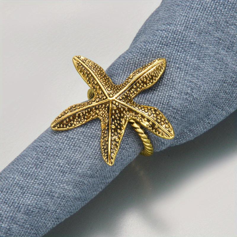 2pcs Ocean Metal Napkin Rings for Beach and Wedding Parties Table Decor