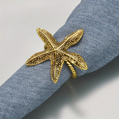 2pcs Ocean Metal Napkin Rings for Beach and Wedding Parties Table Decor