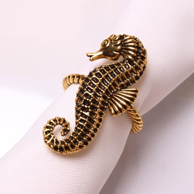 2pcs Ocean Metal Napkin Rings for Beach and Wedding Parties Table Decor
