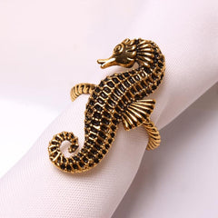 2pcs Ocean Metal Napkin Rings for Beach and Wedding Parties Table Decor