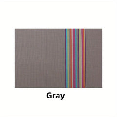 4pcs Colorful Vinyl Striped Placemat Heat Insulation Pad