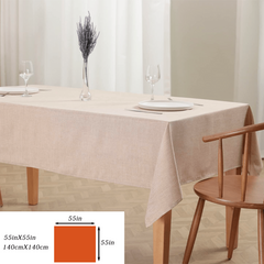 Polyester Waterproof Tablecloth Solid Fabric Table Cover Rectangle Style