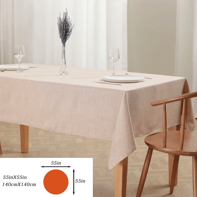 Polyester Waterproof Tablecloth Solid Fabric Table Cover Rectangle Style