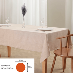 Polyester Waterproof Tablecloth Solid Fabric Table Cover Rectangle Style