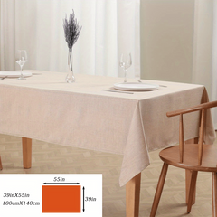 Polyester Waterproof Tablecloth Solid Fabric Table Cover Rectangle Style