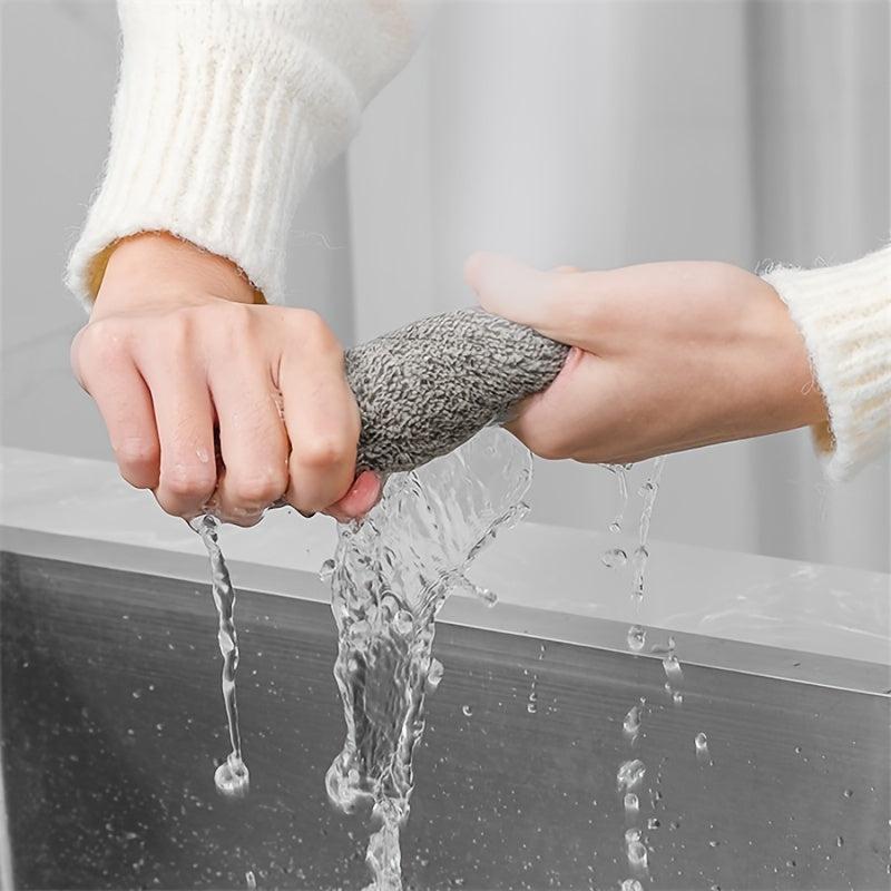 5pcs Kitchen Cloth Dish Towels Absorbent Bamboo Charcoal Fiber Nonstick Washable