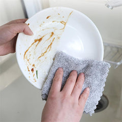5pcs Kitchen Cloth Dish Towels Absorbent Bamboo Charcoal Fiber Nonstick Washable