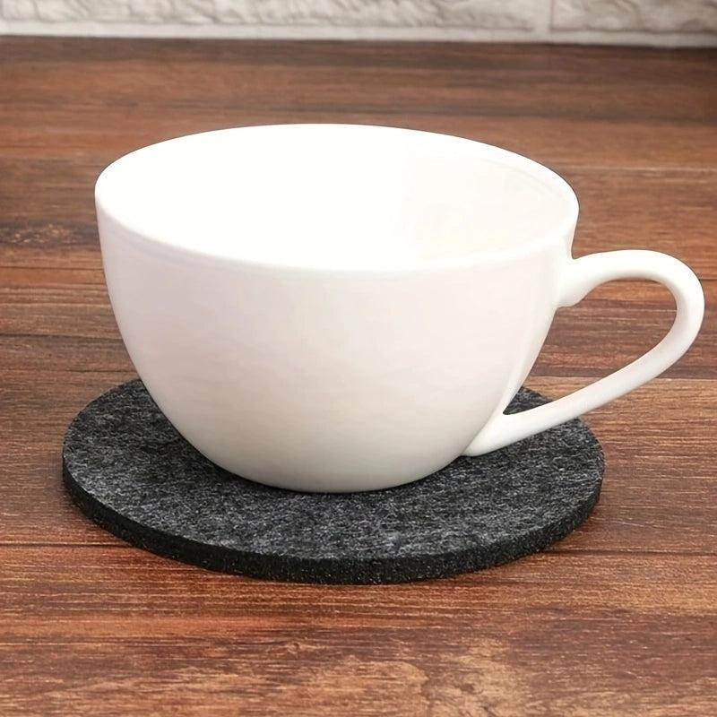 10pcs Round Felt Coasters Anti-scalding Non-slip Table Mat