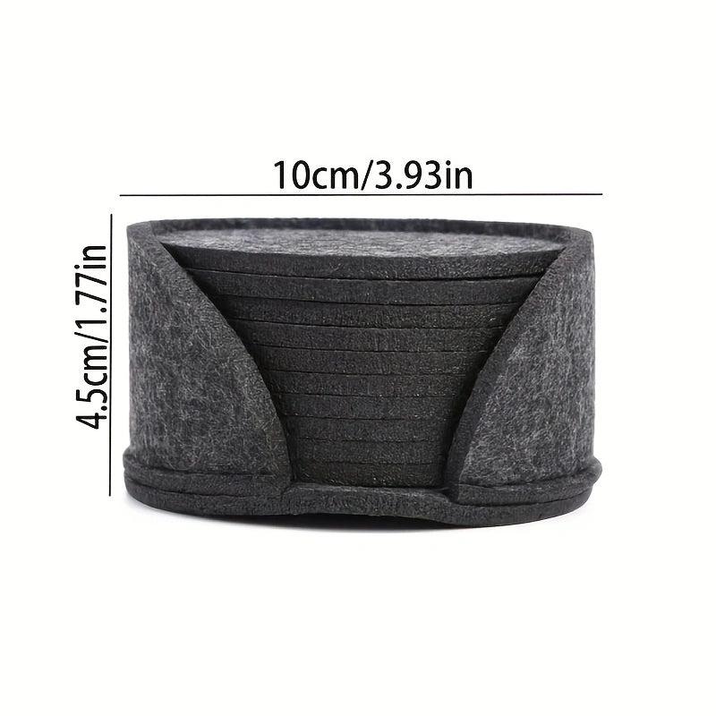 10pcs Round Felt Coasters Anti-scalding Non-slip Table Mat