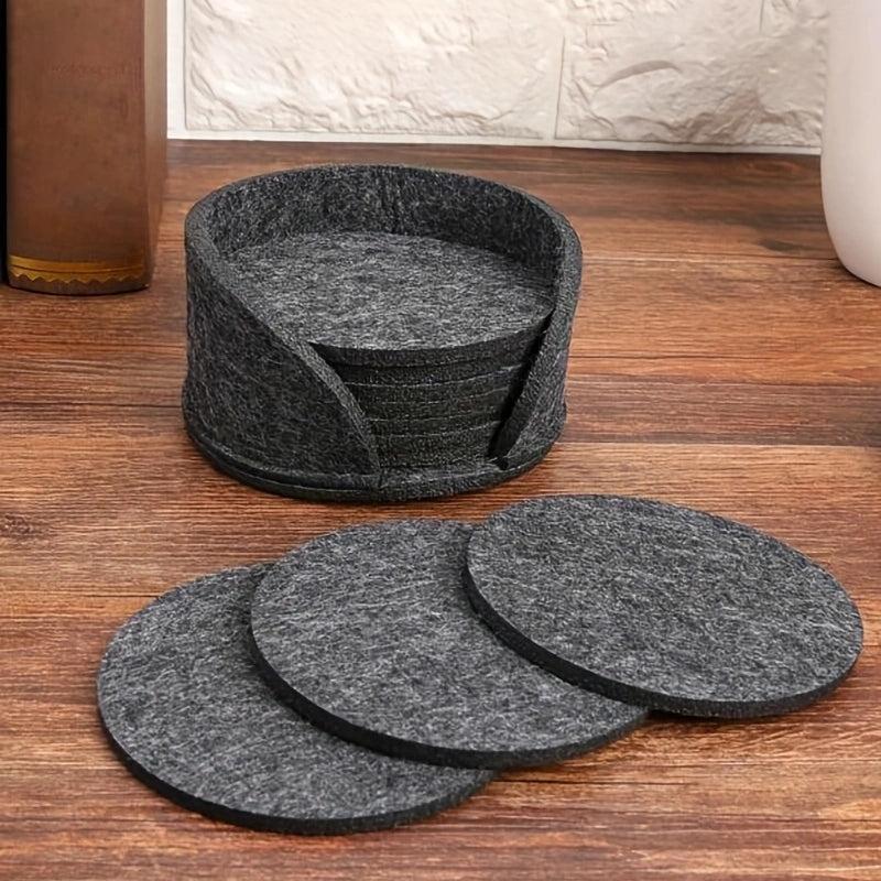 10pcs Round Felt Coasters Anti-scalding Non-slip Table Mat