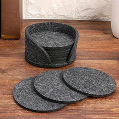 10pcs Round Felt Coasters Anti-scalding Non-slip Table Mat