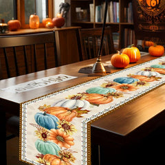 Halloween Pumpkin Table Runner for Party Decor