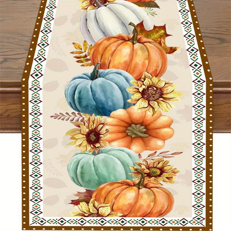 Halloween Pumpkin Table Runner for Party Decor