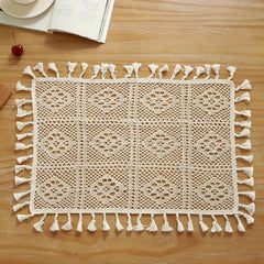 Cotton Crochet Lace Tablecloth with Small Spike Lace - Pastoral Style