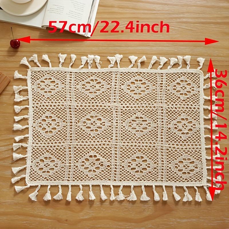 Cotton Crochet Lace Tablecloth with Small Spike Lace - Pastoral Style