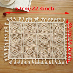 Cotton Crochet Lace Tablecloth with Small Spike Lace - Pastoral Style