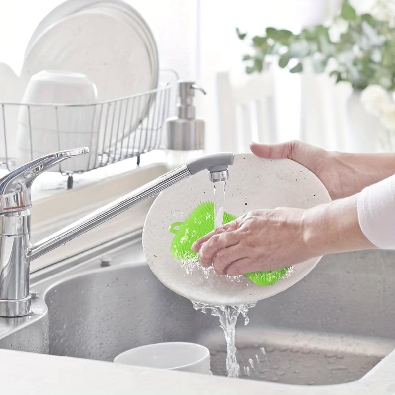 3pcs Silicone Utensil Sponge Kitchen Gadget Efficient Cleaning