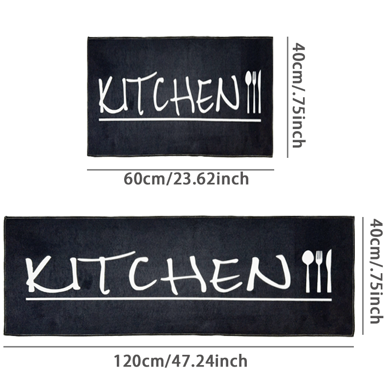 2pcs Non Slip Floor Mat Soft Rug for Kitchen Bathroom Easy to Clean