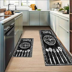 2pcs Non Slip Floor Mat Soft Rug for Kitchen Bathroom Easy to Clean