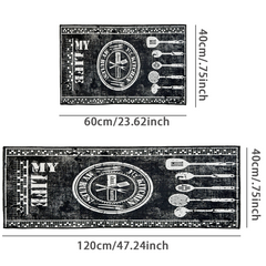 2pcs Non Slip Floor Mat Soft Rug for Kitchen Bathroom Easy to Clean