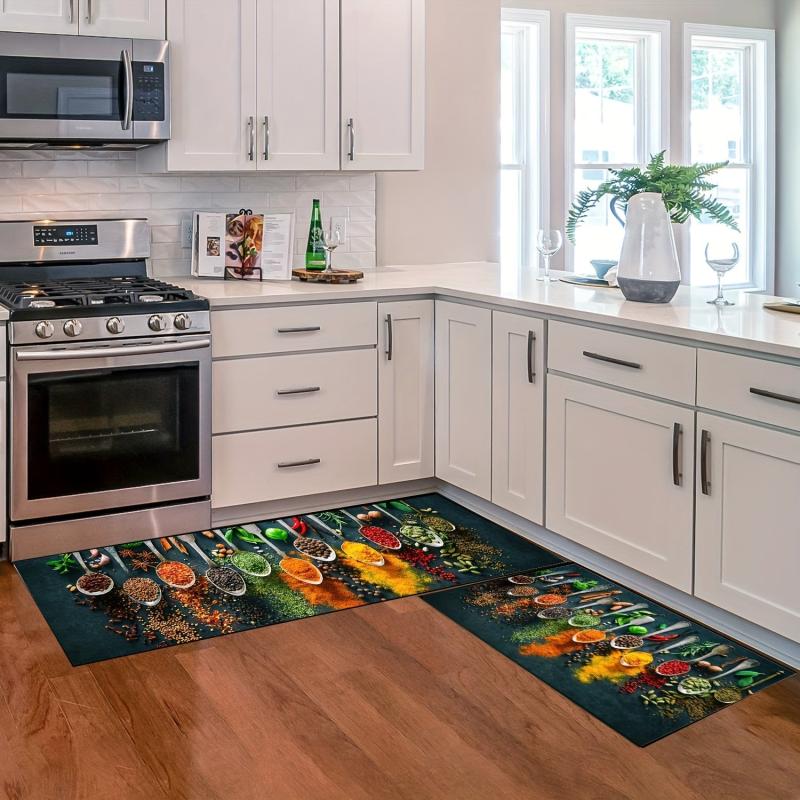 Anti Fatigue Spice Kitchen Mat Anti Slip Polyester Carpet