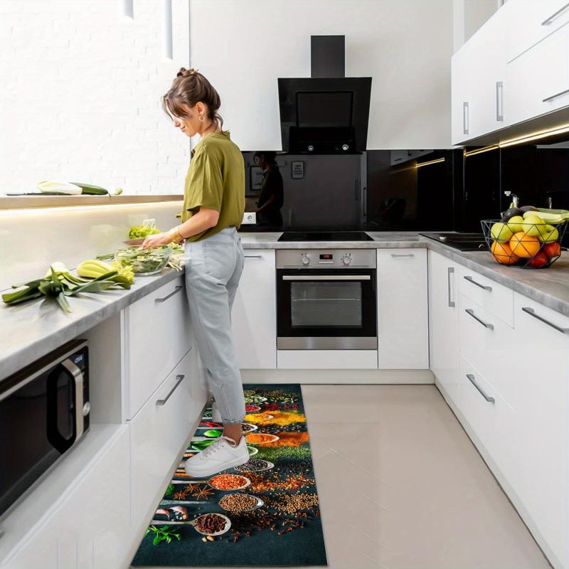 Anti Fatigue Spice Kitchen Mat Anti Slip Polyester Carpet