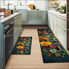 Anti Fatigue Spice Kitchen Mat Anti Slip Polyester Carpet