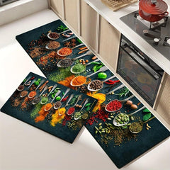 Anti Fatigue Spice Kitchen Mat Anti Slip Polyester Carpet
