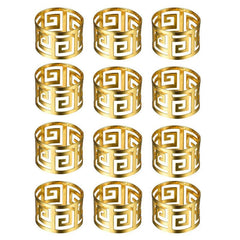 12pcs Golden Snowflakes Napkin Rings Christmas Table Decor