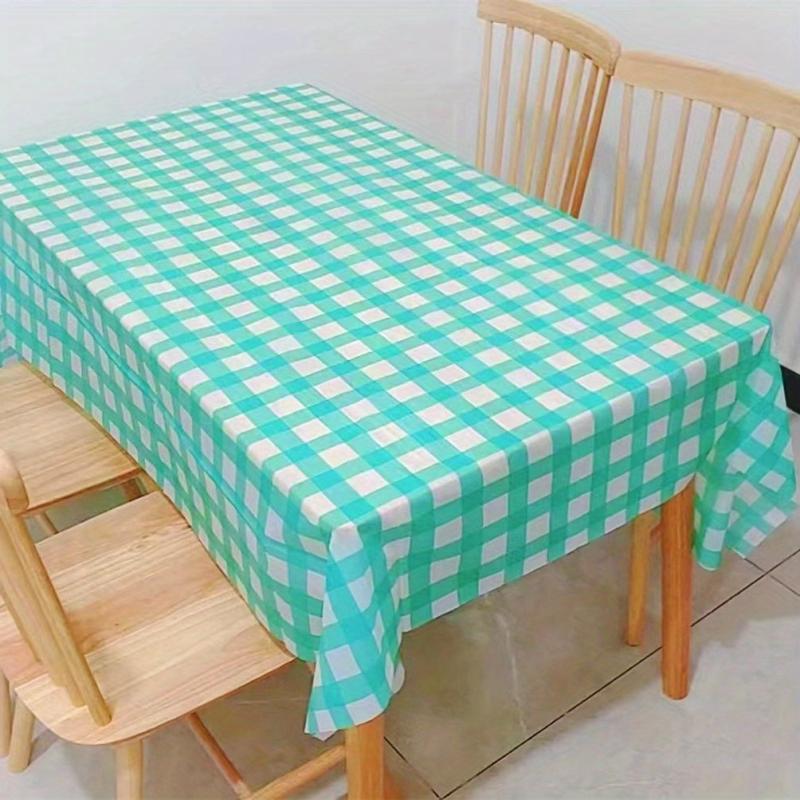Plastic Checkered Tablecloth Rustic Farm Style Halloween Christmas Party Decor