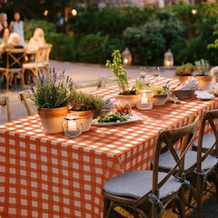 Plastic Checkered Tablecloth Rustic Farm Style Halloween Christmas Party Decor