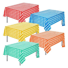Plastic Checkered Tablecloth Rustic Farm Style Halloween Christmas Party Decor