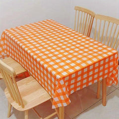 Plastic Checkered Tablecloth Rustic Farm Style Halloween Christmas Party Decor