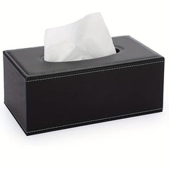 Rectangular Tissue Box Holder with Lid PU Leather Home Office Car Decor