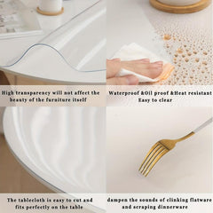 PVC Round Tablecloth Elastic Cover Clear Plastic Protector