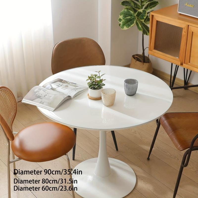 PVC Round Tablecloth Elastic Cover Clear Plastic Protector