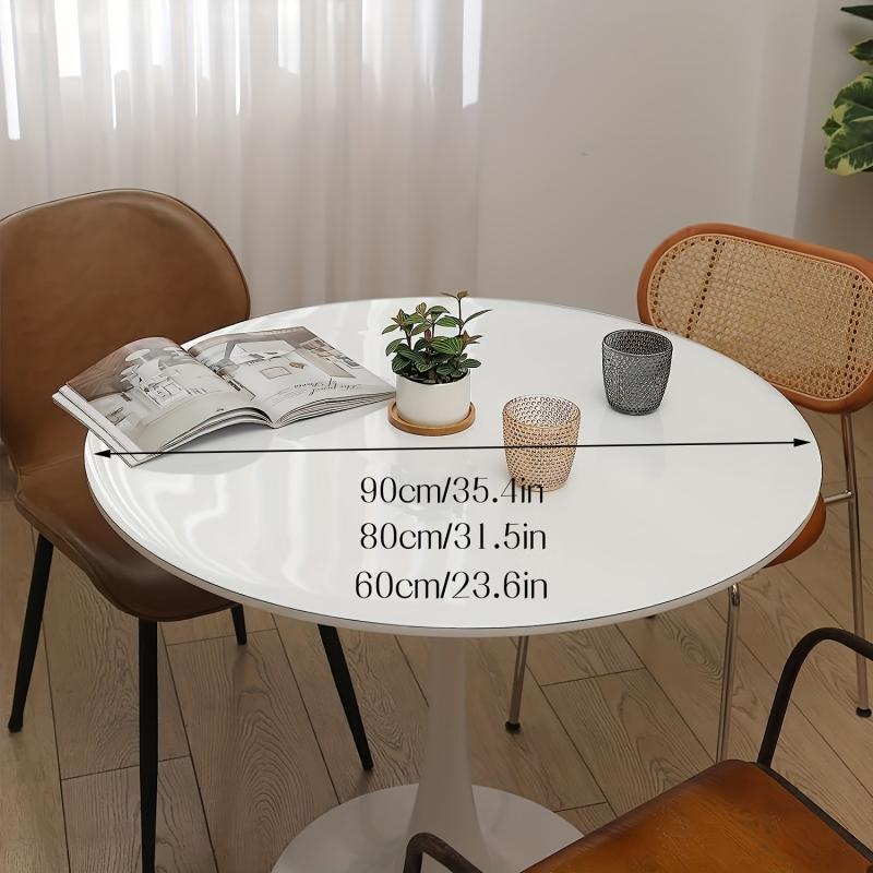PVC Round Tablecloth Elastic Cover Clear Plastic Protector