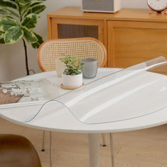 PVC Round Tablecloth Elastic Cover Clear Plastic Protector