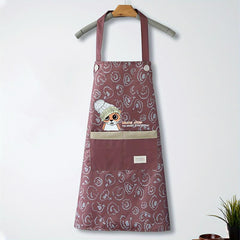 Animal Printed Waterproof Apron Adjustable Bib Apron with Big Pocket
